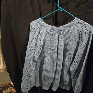 Source Unknown Light Blue Off-the-Shoulder Sweater